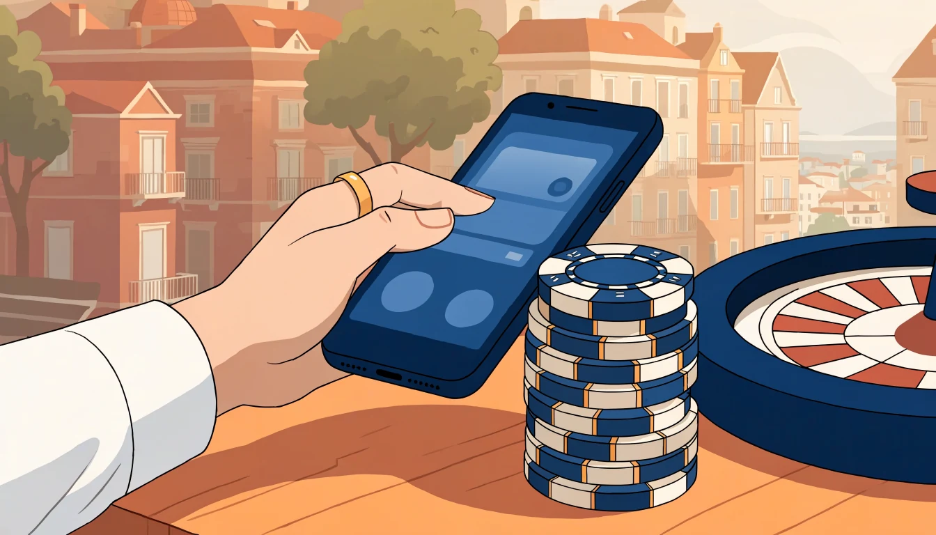 Hrvatska ilustracija mobilnog novčanika i casino čipova