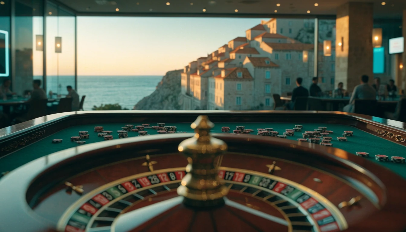 Roulette na stolu s pogleda na dubrovačku obalu